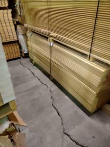 lot 936 image: 4x8 Slatwall Panels BID IS PER A SHEET For Example 100 sheets in a lot your bid will be 100 x your bid