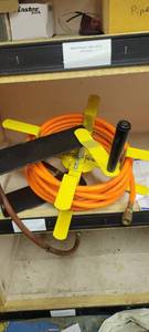 lot 3091 image: Industrial Cable Reel Winder with Orange Cable
