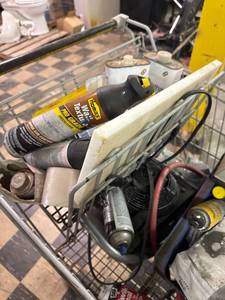 lot 757 image: Shopping cart with hardware contents