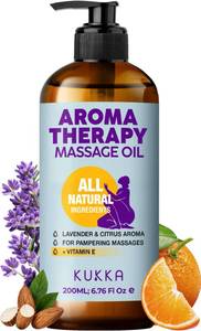 lot 2010 image: Kukka Aromatherapy Massage Oil for Massage Therapy - 6.76 Fl Oz - 100% Pure Natural - Lavender, Orange Aroma Therapy for Women & Man Body Oil - SPA & Relaxing Quality Moisturizing