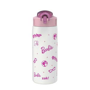 lot 2016 image: Zak Designs Barbie Water Bottle for Travel and At Home 19 oz Vacuum Insulated Stainless Steel with Locking Spout Cover Built-In Carrying Loop Leak-Proof Design (Barbie)