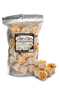 lot 2025 image: All Natural Fire Starters.15-20 Minute Burn for BBQ, campfire, charcoal, fire pit, wood & pellet stove, 30 Extra Large Waterproof for IndoorOutdoor Made in USA (B00QJOC2RK)
