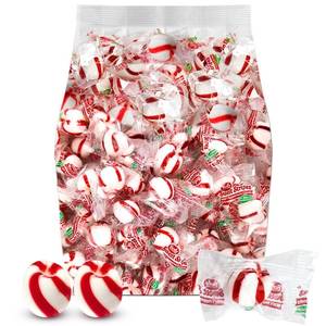 lot 2035 image: Soft Peppermint Balls, 2lb Bulk Individually Wrapped Mints, BobsFamous Refreshing Candy Puffs for Parties and Events