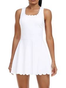 lot 2037 image: ATTRACO Womens Golf Dresses Sleeveless Workout Skirts V Back Exercises Outfits White M