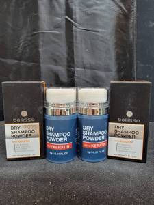 lot 2053 image: 2pk - Dry Shampoo Volumizing Powder - For Women and Men - Non Aerosol, Unscented Waterless Solution - Mini Travel Size - Balance Clean Blonde, Brown, Black, Oily and Dark Hair - Fragrance Free (Keratin)