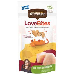 lot 2079 image: Rachael Ray Nutrish Love Bites Crunchy and Tender Treats Real Chicken #1 Ingredient