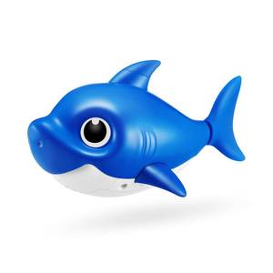 lot 2113 image: Robo Alive Junior Baby Shark New Silicon Fins Version Singing and Swimming Daddy Shark (Blue) by ZURU