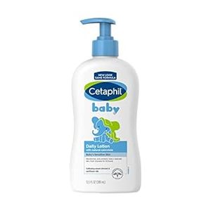 lot 2119 image: Cetaphil Baby Daily Lotion with Organic Calendula NEW 13.5 fl oz Vitamin E Sweet Almond & Sunflower Oils Mineral Oil Free Paraben Free Dermatologist Tested