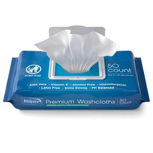 lot 2131 image: Inspire Adult Wet Wipes, Wash Cloths  Adult Wipes for Incontinence & Cleansing for Elderly, 8x12 (50 Count (Pack of 1))
