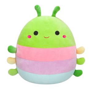 lot 2144 image: Squishmallows Original 14-Inch Rutabaga Caterpillar with Multicolored Stripes - Large Ultrasoft Official Jazwares Plush