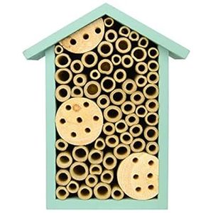 lot 2157 image: Natures Way Bird Products PWH1-C Teal Bee House (Front Roof Damaged)