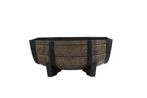 lot 2163 image: The HC Companies 16 Inch Whiskey Barrel Bowl Planter - Weather Resistant Resin Plant Pot for Indoor Outdoor Use in Dark Oak Color (Faux Wood, Pack of 1)