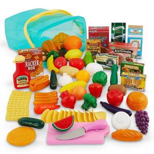 lot 2179 image: Battat Pantry in a Bucket Play Food Set with 70 Pieces 11.46 in Toddler and Preschool Toys