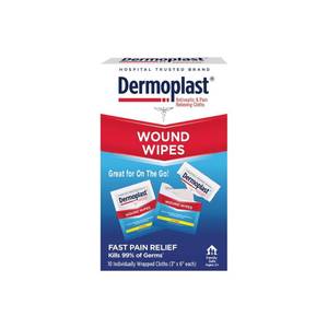 lot 2185 image: Dermoplast Wound Wipes - 10ct