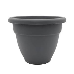 lot 2198 image: The HC Companies 6 Inch Caribbean Planter - Lightweight Indoor Outdoor Plastic Plant Pot for Herbs and Flowers, Warm Gray