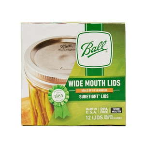 lot 2220 image: 2pk Ball 12-Pack Wide Mouth Lids Without Bands