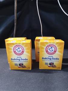 lot 2223 image: 4pk ARM & HAMMER Pure Baking Soda For Baking Cleaning & Deodorizing 8 oz Box