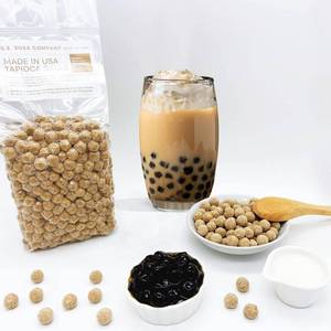 lot 2229 image: US Boba Co Unsweetened Tapioca Pearl, Easy to Cook, Tapioca Boba Balls for Tea Milk, Coffee & Dessert Topping, Fresh Made in USA, Brown Sugar Flavor, 1 Pound (Pack of 1)