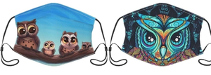 lot 2231 image: 3 pcs Owl Face Masks Reusable Washable Animal Masks for Adults with 3 filters