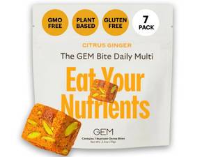 lot 2239 image: GEM Daily Multivitamin for Women & Men, with 20 Vitamins & Minerals Like zinc, Vitamin D, B, K, Folic Acid, Turmeric, Fiber and prebiotics, Beta Glucan GLP-1 Support, Brain, & Immunity (7 Day Trial)