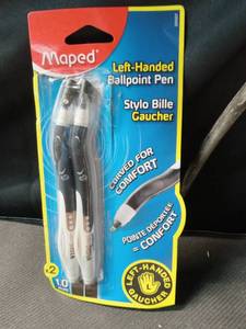 lot 2253 image: Maped Visio Left-Handed Ball-Point Pen, 2 Pack, Black