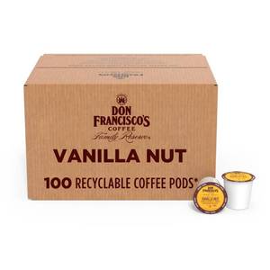 lot 2258 image: Don Franciscos Vanilla Nut Medium Roast Coffee - 100 K Cups for Keurig Brewers - Flavored 100% Arabica Single-Serve Pods - Recyclable through TerraCycle No box