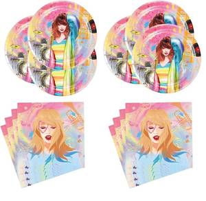 lot 2260 image: 40pcs Birthday Party Supplies for Singer-Taylor include 20 plates, 20 napkins for the Taylor Theme Birthday party Decoration