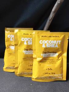 lot 2276 image: 3pk Marc Anthony Hydrating Coconut Oil & Shea Butter Conditioning Treatment 1.69 fl oz