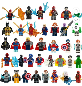 lot 2277 image: FUTUREBOAT Superheros Minifigures, Minifigs,Building Mini Figure Toy, Minifigures Mystery Pack (Random 36 Superheros Included) Stock photo not exact