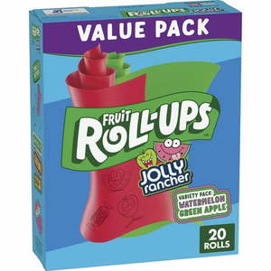 lot 2296 image: Jolly Rancher Green Apple and Watermelon Fruit Roll-Ups 20 Count