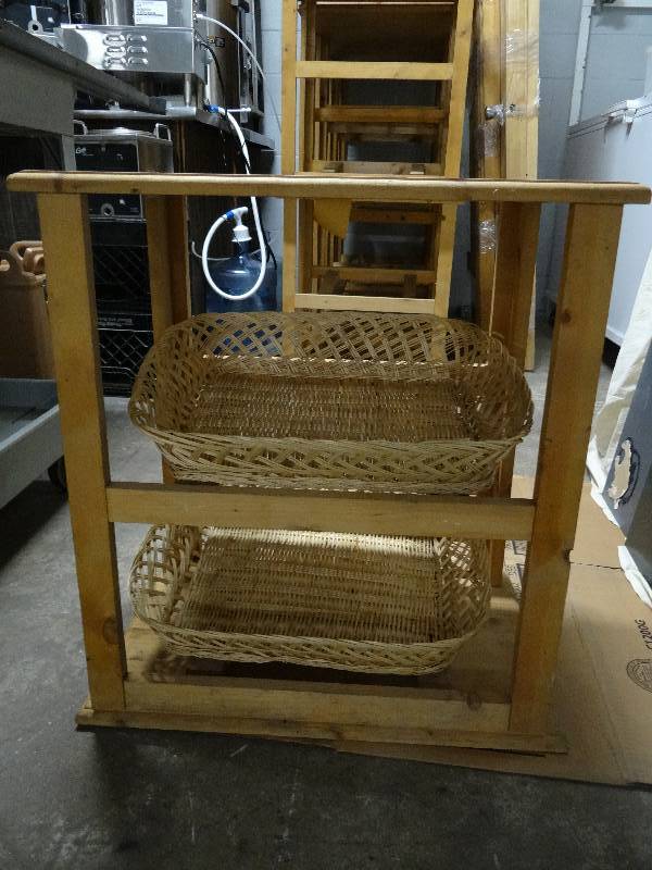lot 2224 image: Lot of (3) Wooden Stands With 2 Shelves