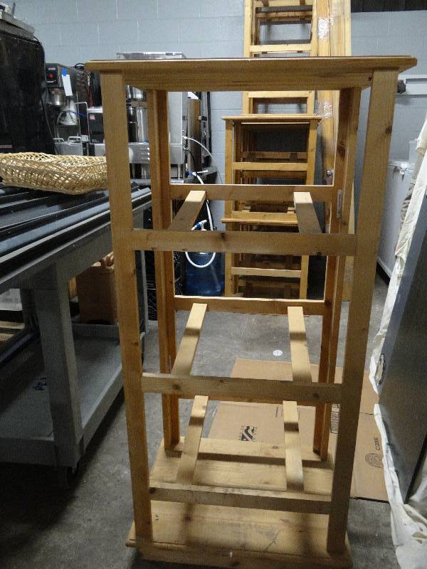 lot 2225 image: Lot of (2) Wooden Stands With 2 Shelves
