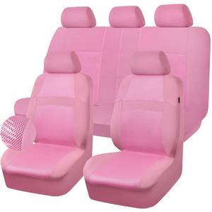 lot 1010 image: CAR PASS Pink Car Seat Cover Full Sets, Air Breath in Summer Mesh Seat Cover 5mm Sponge Airbag Composite, Cute for Women Girly, Universal Fit SUV, Vans, sedans,Trucks, Automotive Interior All Pink