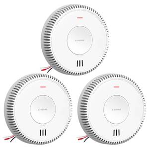 lot 1011 image: X-Sense Hardwired Combination Smoke and Carbon Monoxide Detector, Hardwired Interconnected Smoke and CO Detector Alarm with Replaceable Battery Backup, XP04, 3-Pack