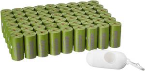 lot 1015 image: Amazon Basics Dog Poop Bags with Dispenser, 810 Count, Enhanced for Guaranteed Leakproof, Lavender Scented, Includes Leash Clip