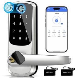lot 1017 image: Keyless Entry Door Lock with Keypad, Fingerprint Exterior Locks, Door Handle Deadbolt with Code, Smart Locks for Front Door, Electronic Digital Keypad Smart Lock, Auto Locked & App Control