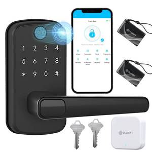 lot 1036 image: Smart Lock Gateway Keyless Entry Door Lock with Keypad, Fingerprint, and App Control - Biometric Home Security (Black)