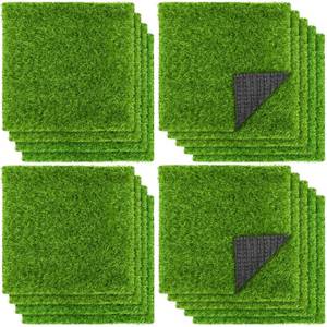 lot 1040 image: TURSTIN 18 Pieces Artificial Grass Mat 12 x 12 Inch Synthetic Grass Square Mats Indoor Outdoor Patio Flooring Fake Turf Patch Tiles Realistic Grass Rug for DIY Crafts Miniature Garden, Grass Green