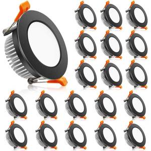 lot 1063 image: A 2 Inch LED Downlight, Recessed Lighting Dimmable Ceiling Light, 3W, 3000K Warm White, CRI80 with LED Driver(35W Halogen Equivalent), Black 20 Pack
