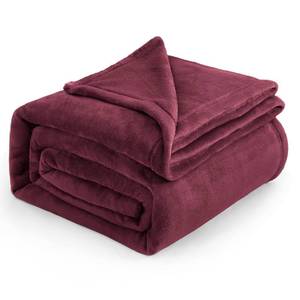 lot 1962 image: Bedsure Fleece Blankets Queen Size Red Burgundy - Bed Blanket Soft Lightweight Plush Fuzzy Cozy Luxury Microfiber, 90x90 inches