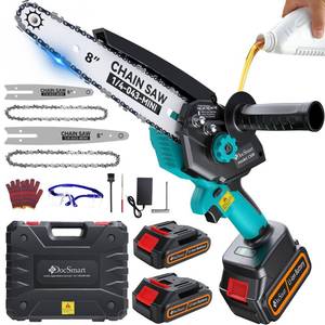 lot 1966 image: Mini Chainsaw Cordless, 8 inch & 6 inch Electric Chain Saw with 2 Pack Rechargeable Batteries, Battery Powered Handheld Saw for Trees Trimming Wood Cutting, Perfect Gardening Tools for Men Dad Husband