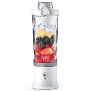 lot 1968 image: Total Chef Portable Blender - USB Rechargeable Personal Smoothie Mixer, Protein Shake Maker, Cordless Travel Mini Licuadora, Blend Frozen Fruit, Drink Milkshake On The Go,Ice Crusher 20 OZ, White