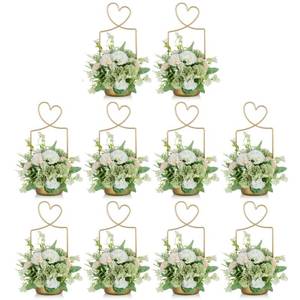 lot 1977 image: Nuptio Gold Vases for Centerpieces Wedding - 10 Pcs Metal Geometric Gold Centerpiece Elegant Wedding Centerpieces for Tables - Trumpet Vase for Weddings Party Decoration Centerpiece Table Decorations