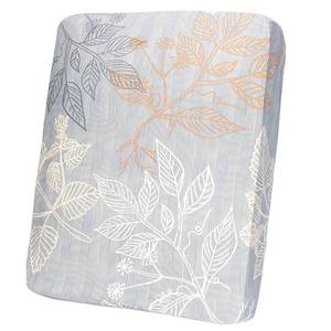 lot 1991 image: Decorative Leaf Pattern Throw Pillow - Light Blue and White