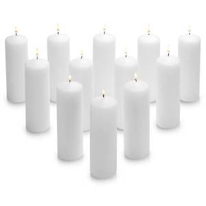 lot 1998 image: Parnoo Pillar Candles �� 2x6 Unscented Candle Set of 12�� Dripless, Smokeless, and Clean Burning Household Dinner Candles �� Perfect for Weddings, Parties, Dinners �� Set of 12 (White)