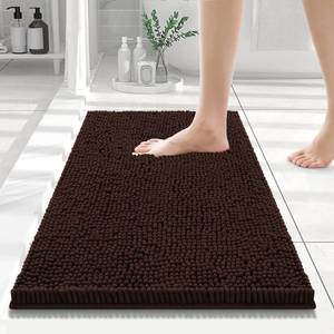 lot 2098 image: Smiry Luxury Chenille Bathroom Rugs 24x16, Extra Soft and Absorbent Shaggy Bath Mat, Machine Washable, Non-Slip Plush Carpet Runner for Tub, Shower, and Floor, Home Decor Accessories, Brown