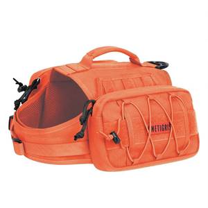 lot 2102 image: ONETIGRIS Dog Backpack for Medium & Large Dogs, Nylon Backpack for Dogs Tactical Pet Backpack with Side Pockets for Hiking Walking Training Running (Orange, Medium)