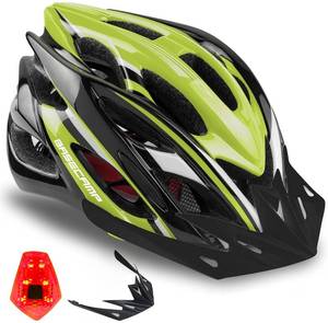 lot 2106 image: Basecamp Bike Helmet for Men Women with LED Safety Light Removable Sun Visor Lightweight Bicycle Helmet Adjustable Breathable Mountain & Road Cycling Helmets for Adult (BC-10)