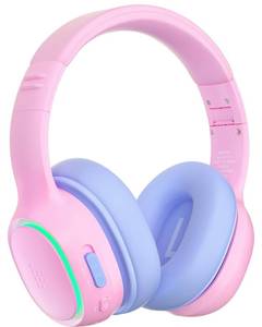 lot 2108 image: Tronsmart KH03 Kids Noise Cancelling Bluetooth Headphones, Safe Volume Control, Wireless Headphones with Light & Microphone, 70H Playtime, Built-in Audio Cable, for SchoolTravelAirplane(Pink)