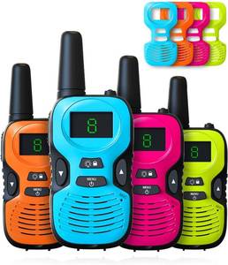 lot 2125 image: Walkie Talkies for Kids Long Range - 4 Pack Kid Walkie Talkies with Replaceable Shell Backlit LCD Flashlight 3 Miles Range - Gifts and Toys for 5-7 Year Old Boys and Girls